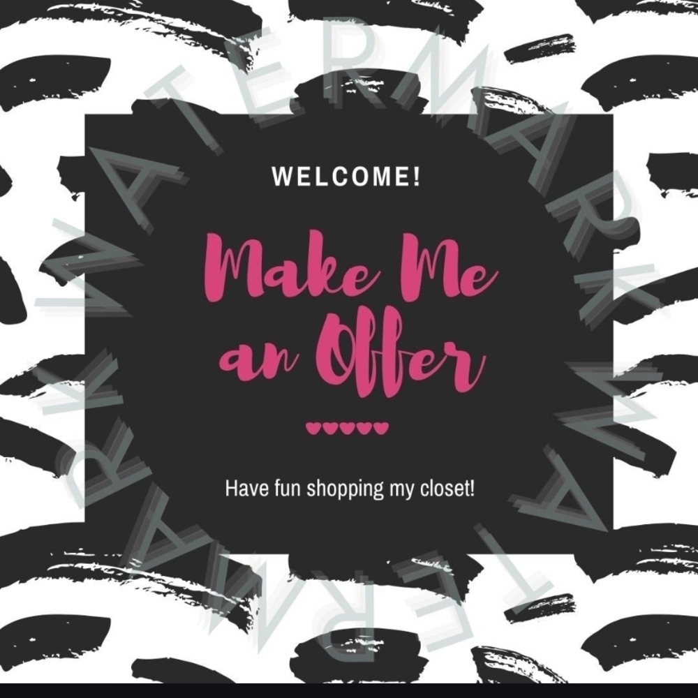 Make Me an Offer Graphic Sign - Black & Pink
